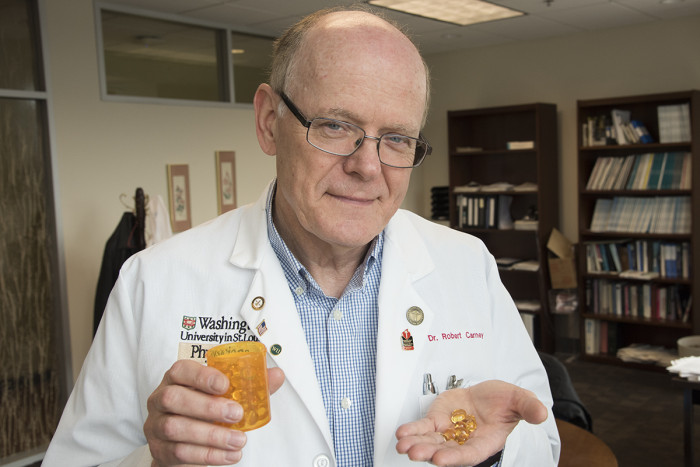 Robert M. Carney, PhD, is testing omega-3 supplements to see whether they can relieve symptoms of depression in heart patients.