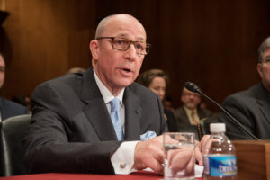 Timothy J. Eberlein, MD, testifies before a U.S. Senate subcommittee March 8 in Washington regarding federal funding for medical research.