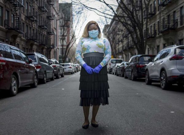 Tiffany Pinckney -- photographed in Harlem -- became one of the country’s first survivors to donate her blood to help treat other seriously ill patients.