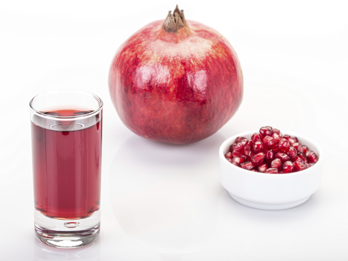 Pomegranate juice and seeds